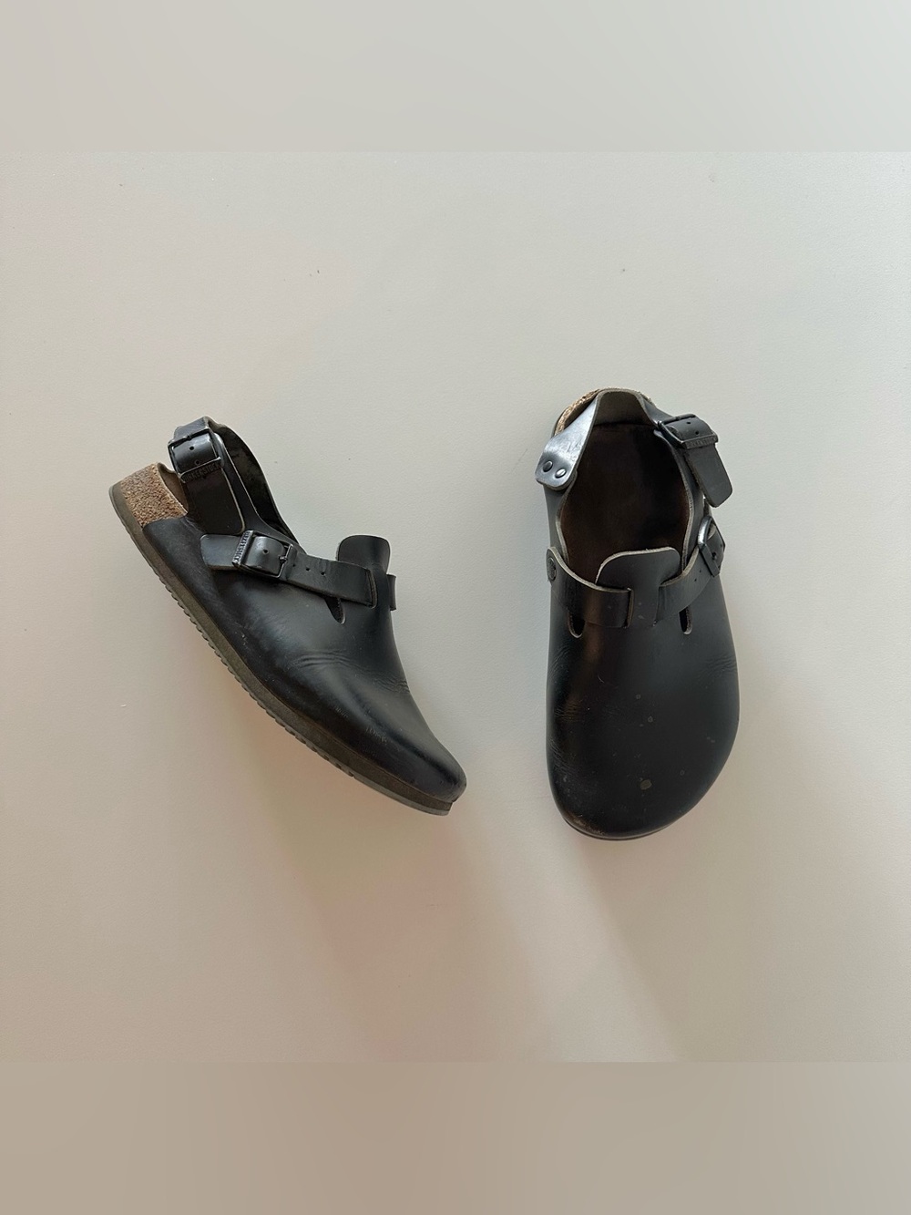 Birkenstock Tokio Super Grip 41 Clog Ankle Strap Black Leather M 8-8.5 W 10-10.5